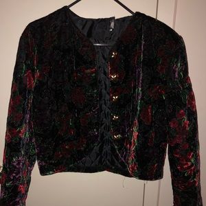 Crushed velvet rose jacket